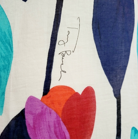 Tory Burch Tunic Top Size S Multicolor Floral Print 100% Cotton Boho Popover - Picture 5 of 15